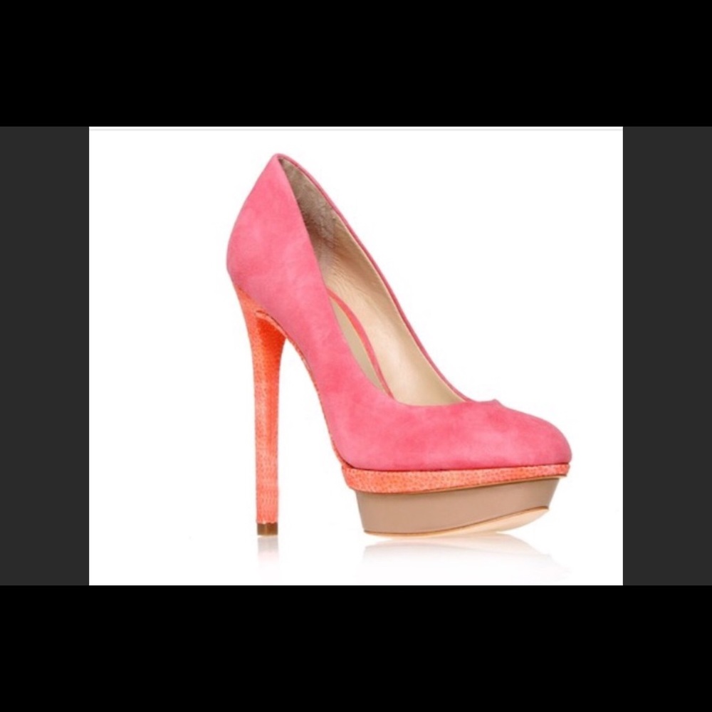 Brian Atwood suede platform pumps